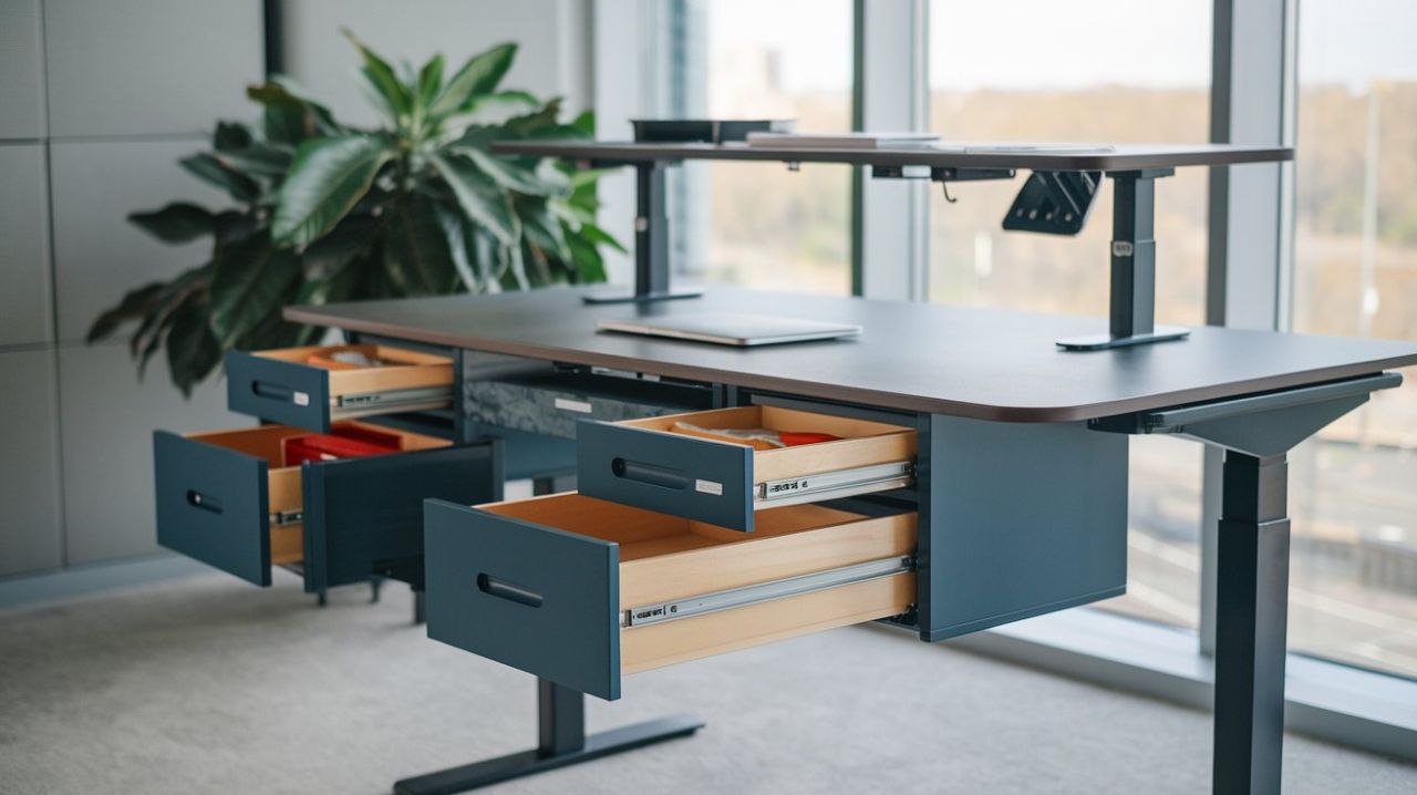 Why a Stand Desk with Drawers Boosts Productivity in 2024